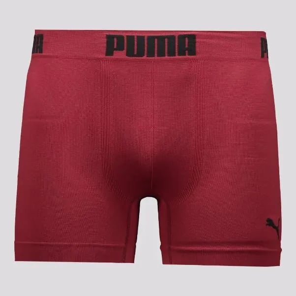 Cueca Puma Boxer Sem Costura - Bordô