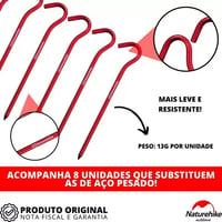 Estaca para Barraca Naturehike Alumínio - 8 peças