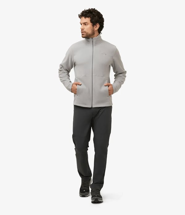 Fleece Glacier The North Face Full Zip Masc - Cinza