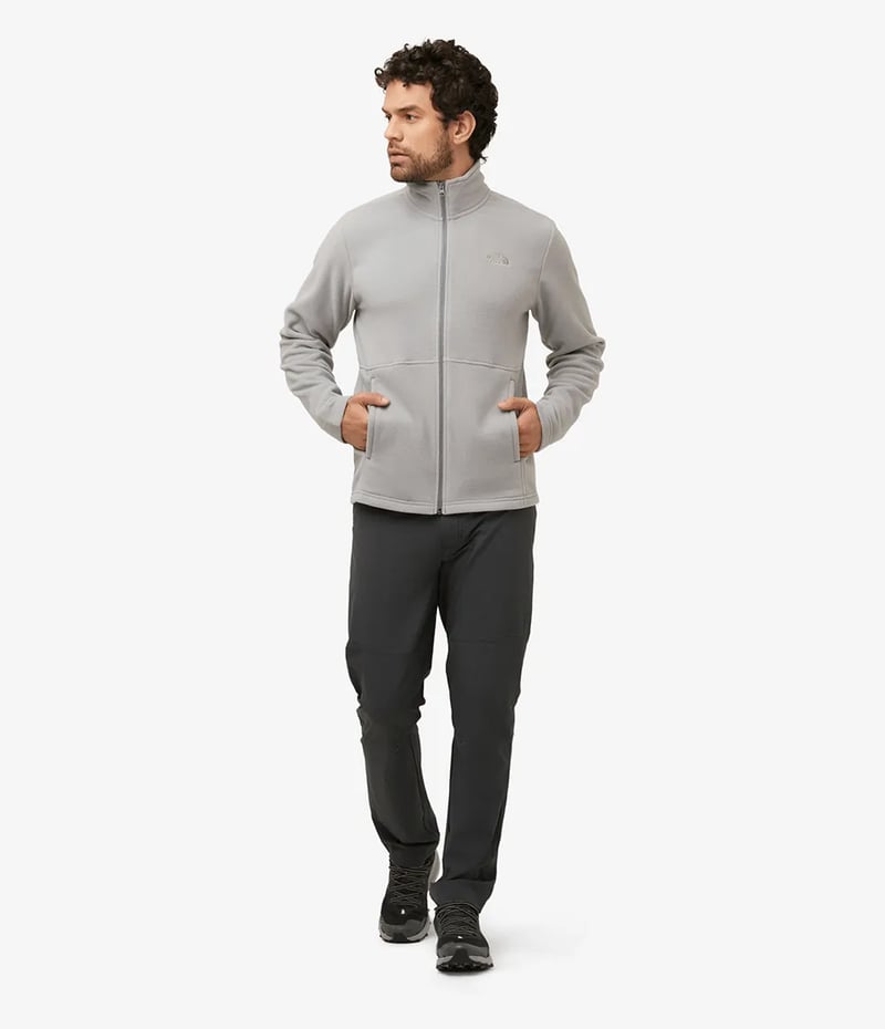 Fleece Glacier The North Face Full Zip Masc - Cinza