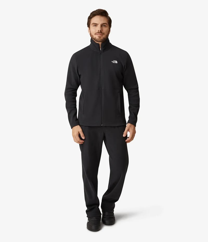 Fleece Glacier The North Face Full Zip Masc - Preto