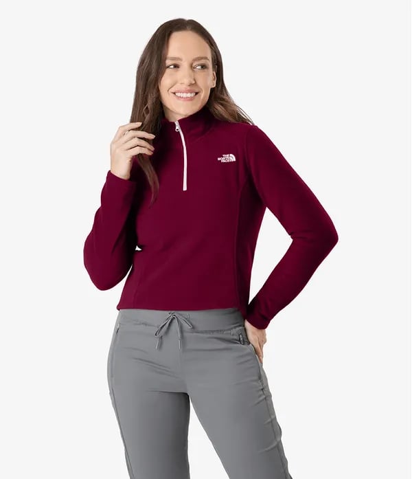 Fleece The North Face Glacier 1/4 Zip Fem - Vinho