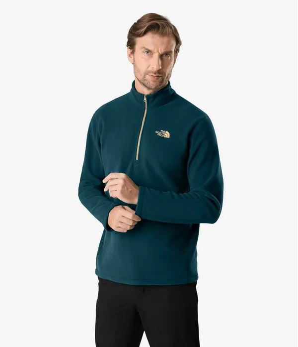 Blusa The North Face Fleece Glacier 1/4 Zip Masc - Azul Petróleo