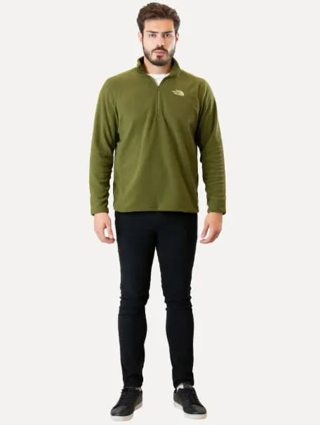 Blusa The North Face Fleece Glacier 1/4 Zip Masc - Verde Oliva