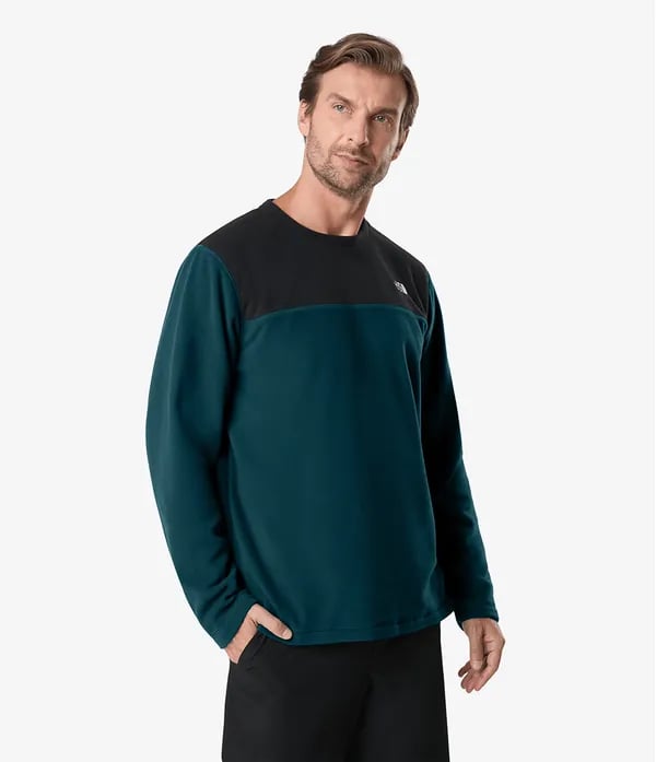 Fleece The North Face Glacier Crew Masc - Preto/Azul Petróleo