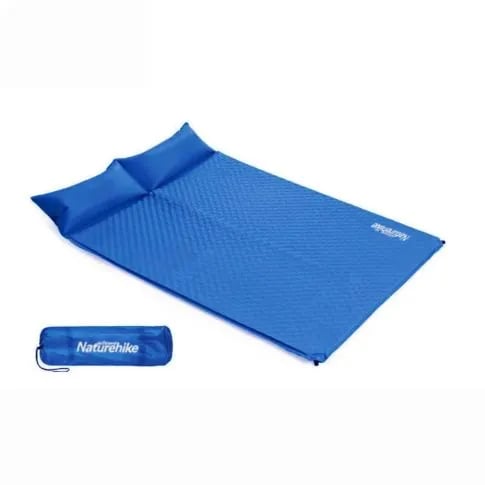 Isolante Auto Inflável Naturehike Mat com Travesseiro Casal - Azul