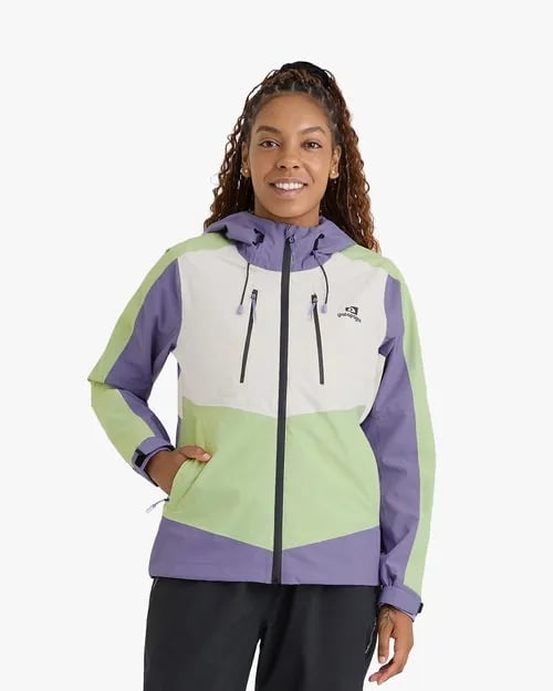 Jaqueta Galapagos Darwin Evolution 2.0 Fem - Lavanda e Verde (Impermeável)