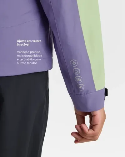 Jaqueta Galapagos Darwin Evolution 2.0 Fem - Lavanda e Verde (Impermeável)