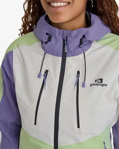 Jaqueta Galapagos Darwin Evolution 2.0 Fem - Lavanda e Verde (Impermeável)