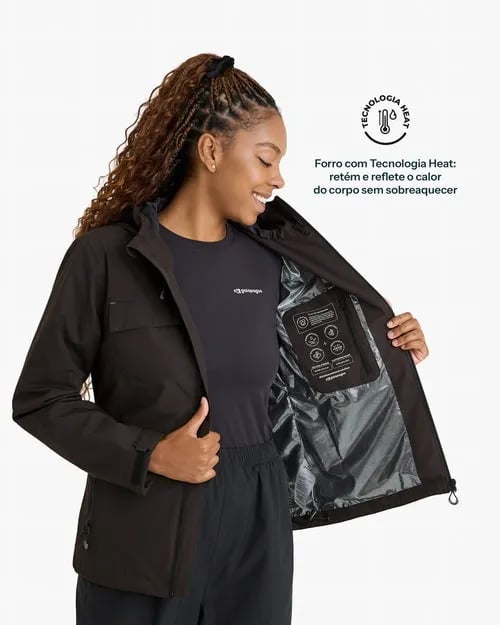Jaqueta Galapagos Darwin Heat Fem - Preto (Impermeável)