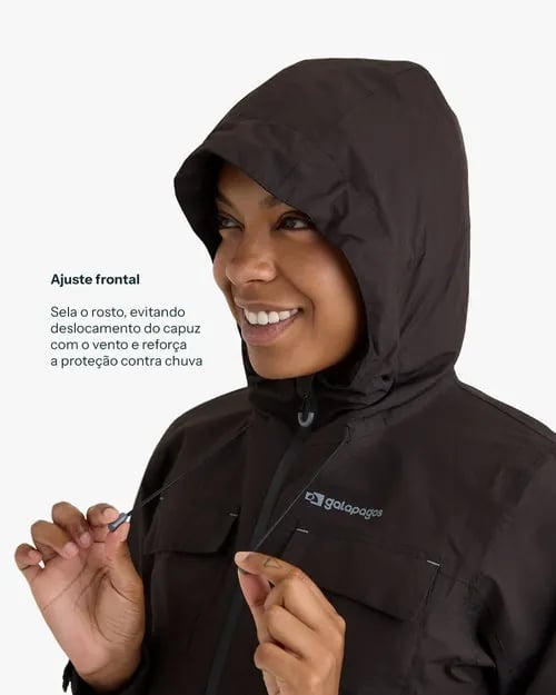 Jaqueta Galapagos Darwin Heat Fem - Preto (Impermeável)