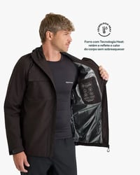 Jaqueta Galapagos Darwin Heat Masc - Preto (Impermeável)