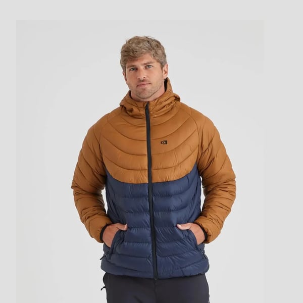 Jaqueta Galapagos Puffer Fur Seal PP - Ocre e Azul Marinho - PP