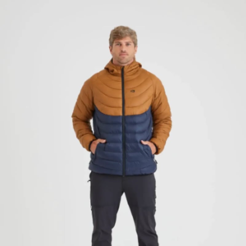 Jaqueta Galapagos Puffer Fur Seal PP - Ocre e Azul Marinho - PP