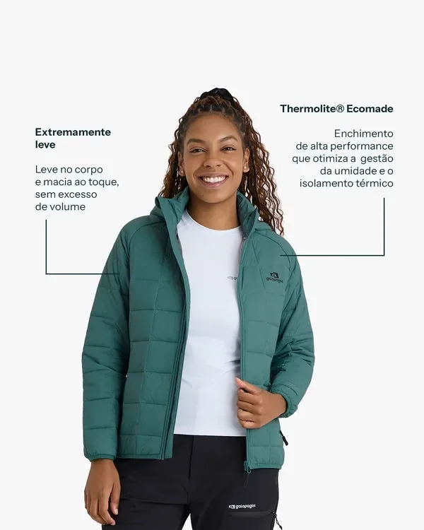 Jaqueta Galapagos Puffer Ibex Thermolite Heat Fem - Verde