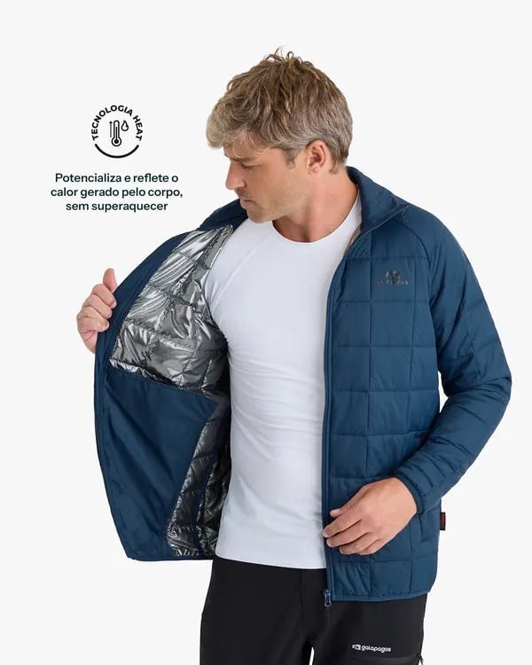 Jaqueta Galapagos Puffer Ibex Thermolite Heat Masc - Azul Marinho