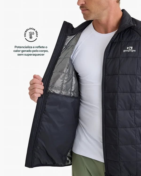 Jaqueta Galapagos Puffer Ibex Thermolite Heat Masc - Preto