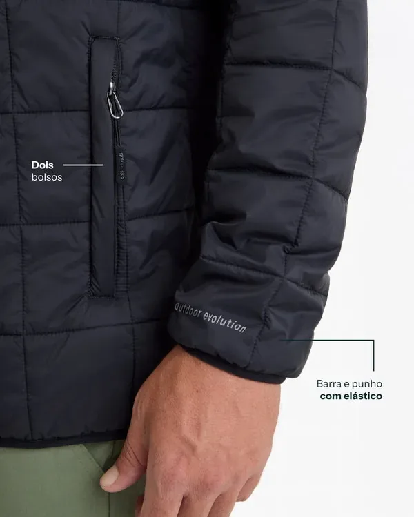 Jaqueta Galapagos Puffer Ibex Thermolite Heat Masc - Preto