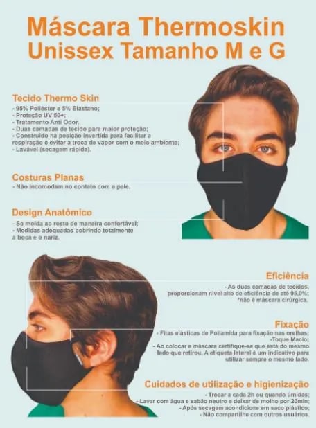 Máscara Curtlo  Thermoskin - Preto