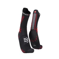 Meia de Compressão Compressport Para Trilha V4 Cano Médio - Preto/Vermelho