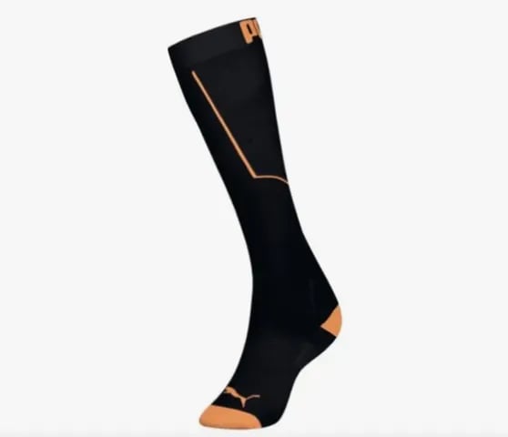 Meia Puma 3/4 Compressão Sport Masc 39-43 - Preto/Laranja