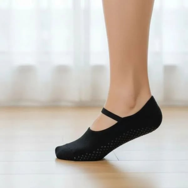 Meia Sapatilha Selene Pilates Preto