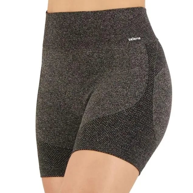 Shorts Selene Sem Costura Fem - Preto Mescla