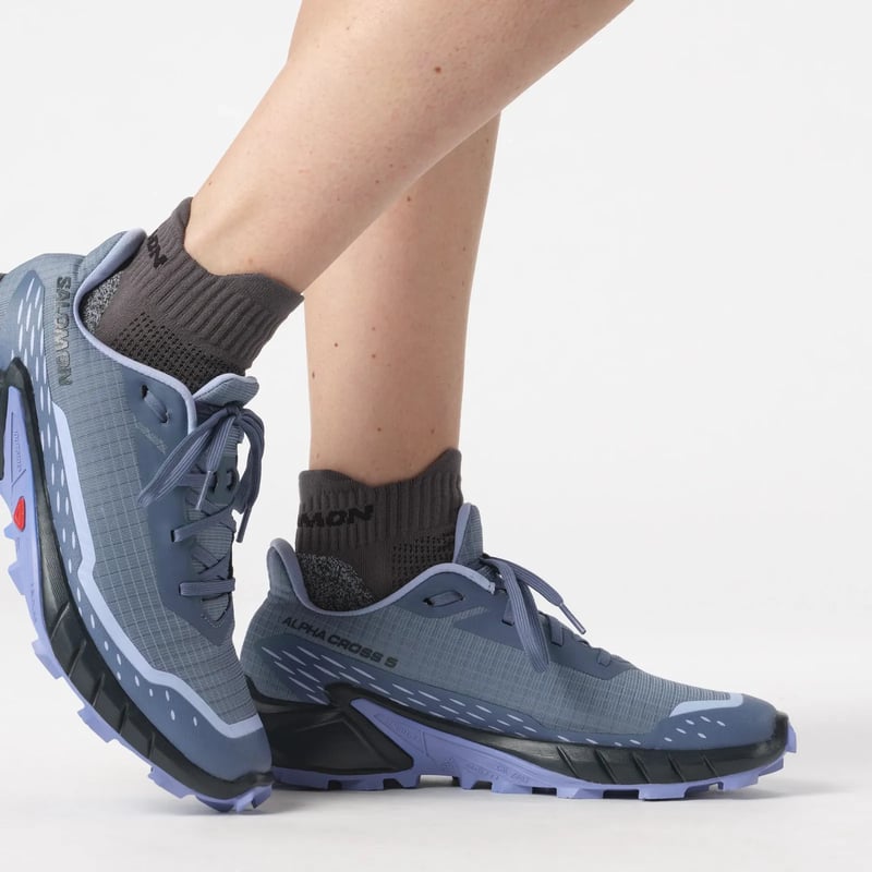 Tênis Salomon Alphacross 5 Fem - Cinza/Azul
