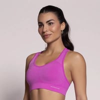 Top Selene Sport Sem Costura Fem - Pink Mescla